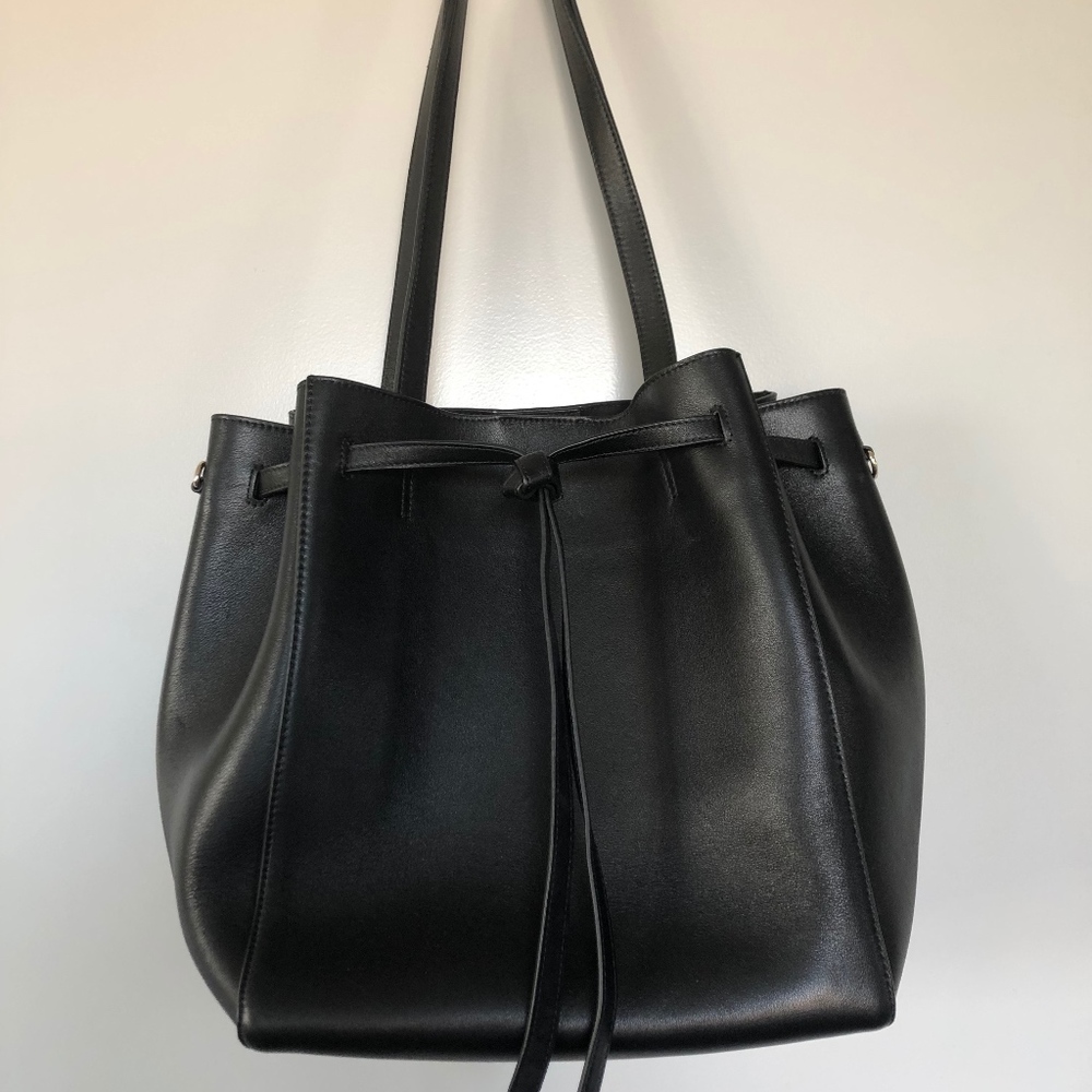 Pop and Suki Black Leather Tote